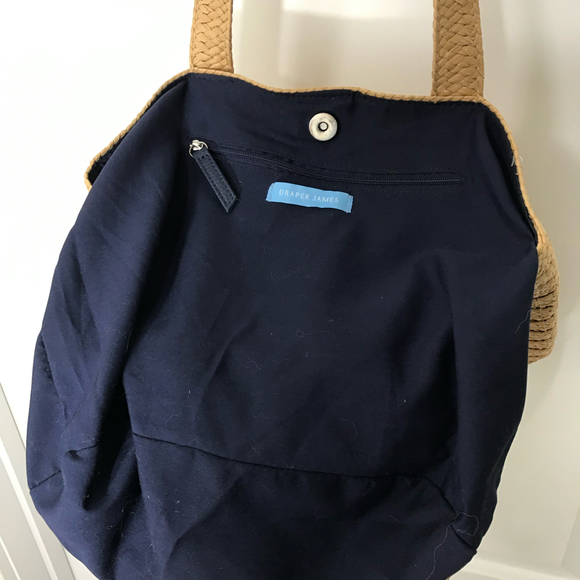 Draper James Straw Tote Beige Tan EUC - Picture 5 of 5